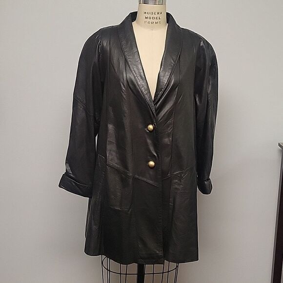 Wilsons Leather Vintage swing coat with pockets size M - Picture 1 of 4